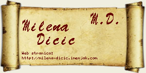 Milena Dičić vizit kartica